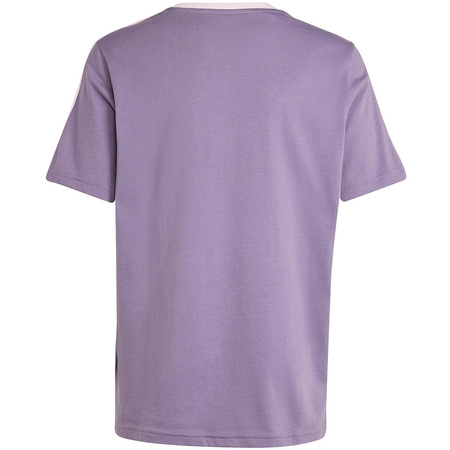 Koszulka dla dzieci adidas Essentials 3-Stripes Cotton Loose Fit Boyfriend Tee fioletowa (IL3276)