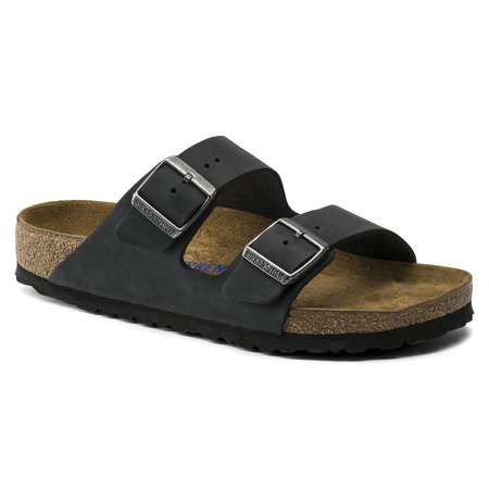 Klapki skórzane na lato Birkenstock Arizona Soft Footbed Oiled Leather regular szerokie damskie/męskie (752481)