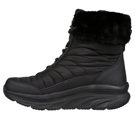 Buty zimowe damskie Skechers D'LUX WALKER WINTER SOLSTICE wysokie z futerkiem syntetycznym czarne (167388-BBK)