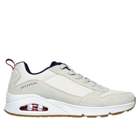 Sneakersy męskie białe Skechers Uno Stacre buty sportowe (52468-OFWT)