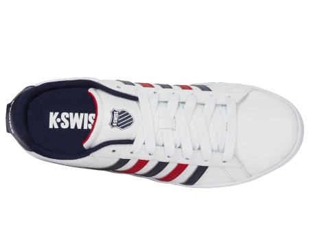 Męskie sneakersy K-Swiss COURT TIEBREAK II WHITE/PEACOAT/SAMBA RED-M (04413-983-M)