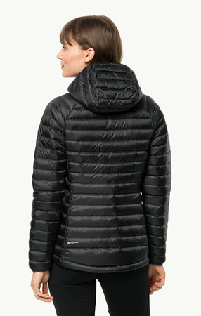 Wyprzedaż - Kurtka zimowa damska Jack Wolfskin Passamani Down Hoody W z kapturem czarna (1207101_6000)