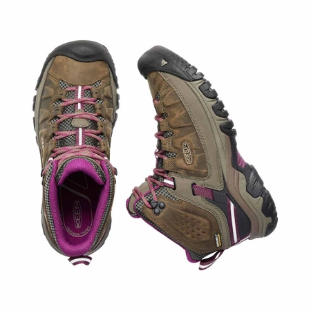 Wyprzedaż - Buty trekkingowe damskie Keen Targhee III MID WP skórzane wodoodporne brązowe (KE-1018178)