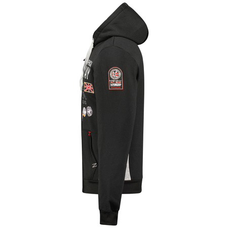 Bluza rozpinana męska Geographical Norway Gafont Men 007 z kapturem czarna (WW6208H/GN/Black)