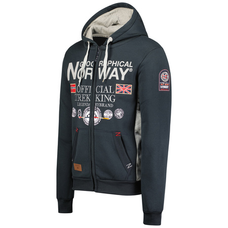 Bluza z kapturem męska Geographical Norway Gafont Men 007 rozpinana granatowa (WW6208H/GN/Navy)