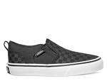 Buty sportowe młodzieżowe Vans YT Asher (Checker) trampki wkładane czarne (VN000VH001X)