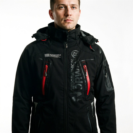 Kurtka męska czarna Softshell Geographical Norway Techno (WU6068-GN-BLACK)