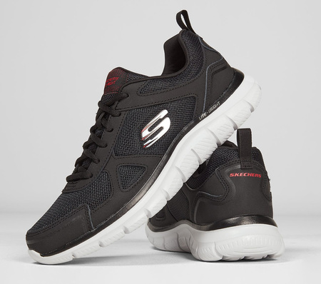 Wyprzedaż - Buty treningowe męskie Skechers Track sneakersy czarno-białe (52631-BKRD)