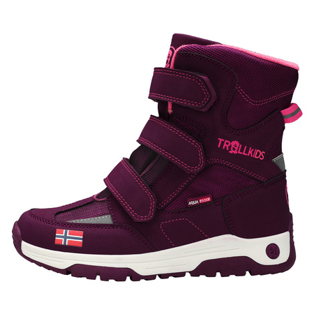 Buty zimowe dziecięce Trollkids Kids Lofoten Winter Boots wodoodporne śniegowce wysokie fioletowe (159-422)