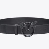 Skórzany pasek z klamrą Pinko LOVE BERRY H3 BELT 100125-A1K2 czarny (3 cm)