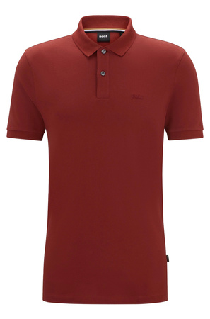 Koszulka Polo męska BOSS Pallas Open Brown regular fit brązowa (50468301-248)