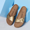 Klapki damskie Birkenstock Madrid Birko-Flor Gold regular szerokie złote (1016106)