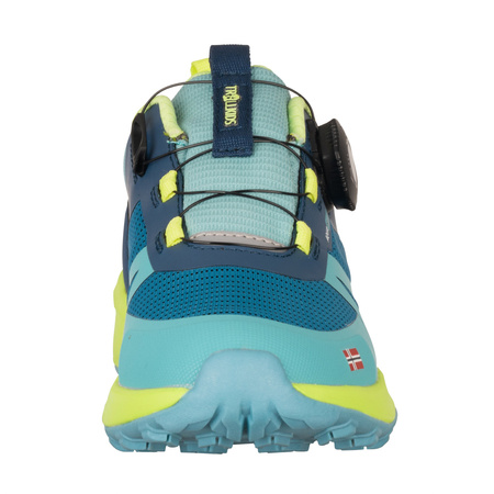 Buty Trollkids Trollfjord Hiker Low XT Waterproof niebieski portowy/wiosenny liść/mgła akwamarynowa