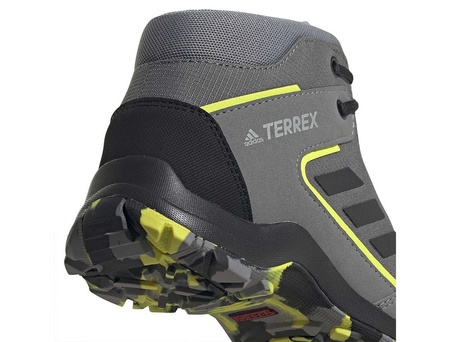 Buty trekkingowe dziecięce adidas Terrex HyperHiker K przewiewne wysokie za kostkę szare (FX4187)