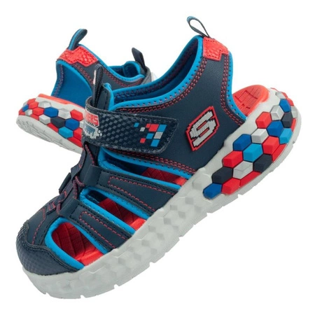 Wyprzedaż - Sandały sportowe dziecięce Skechers Jr na rzepy na lato granatowe (402213L/NVRD)