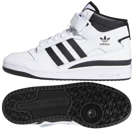 Buty sportowe wysokie męskie adidas Forum Mid skórzane sneakersy białe (FY7939)