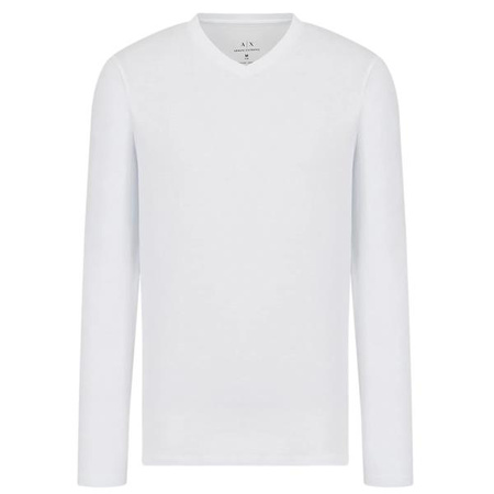 Wyprzedaż - Koszulka z długim rękawem męska Armani Exchange longsleeve biały (8NZM99-ZJA5Z-1100)