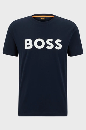 T-shirt męski BOSS Thinking 1 BLU koszulka na lato regular fit granatowa (50481923-405)