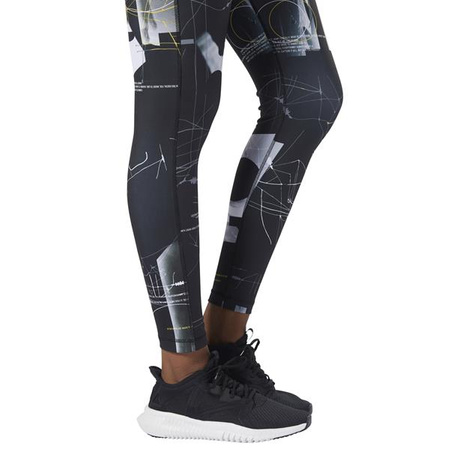 Damskie spodnie Reebok WOR AOP TIGHT wielokolorowe (DY8097)