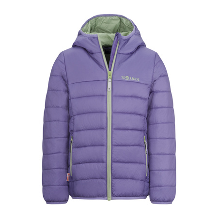 Kurtka ultralekka przejściowa dziecięca dla dziewczynki Trollkids Girls Eikefjord Jacket lilac/pistachio green (464-118)