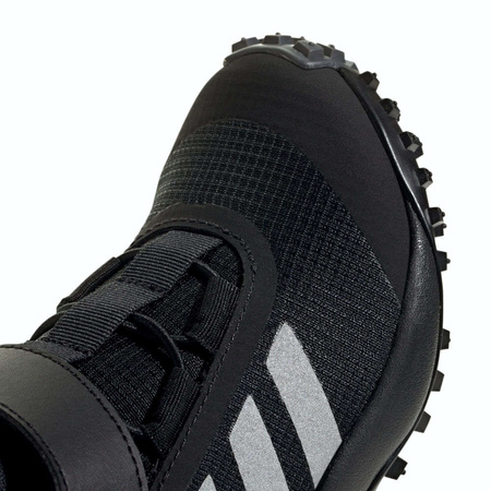 Buty zimowe dzieciece adidas FORTATRIAL EL K outdoorowe za kostkę na rzepy ocieplane czarne (IG7263)