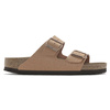 Klapki damskie Birkenstock Arizona Birko-Flor Nubuk Pecan wegańskie standard szerokie (1025006)