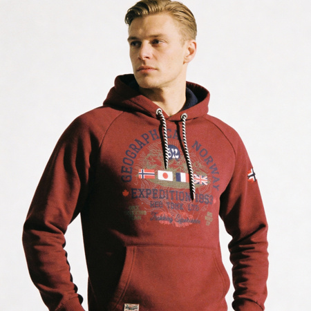 Bluza Geographical Norway GEXPE BURGUNDY DB MEN 100 bordowy męska (WZ3006H/GN-Burgundy)