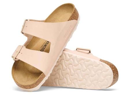 Klapki damskie Birkenstock Arizona BF Birko-Flor New Beige narrow wąskie różowe (1027723)