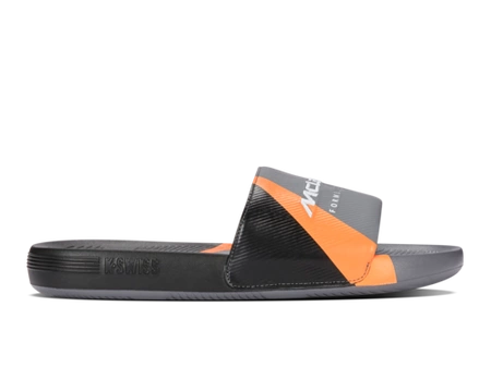Męskie klapki K-Swiss SLIDE SNDL X MCLAREN ANTHRACITE/BLACK/PAPAYA-M (04422-090-M)