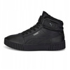 Wyprzedaż - Buty zimowe damskie Puma Carina 2.0 Mid Winter sportowe ocieplane z futerkiem czarne (385852-01)