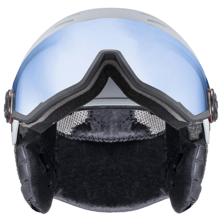 Kask narciarski damski/męski Uvex Wanted Visor all-mountain snowboardowy sportowy szary (56/6/262/30)