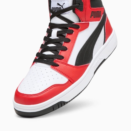 Sneakersy męskie Puma Rebound v6 SoftFoam+ buty sportowe biało-czarno-czerwone (392326-04)