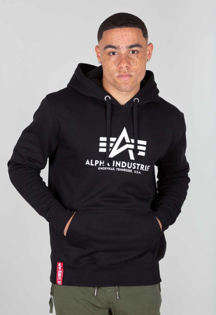 Bluza z kapturem męska Alpha Industries Basic Hoody sportowa kangurka regulowana czarna (178312-03)