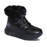 Wyprzedaż - Śniegowce damskie Smartstep Lee Cooper Black buty zimowe ocieplane czarne z futerkiem (LCJ-23-44-1955LA)