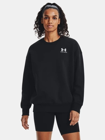 Bluza sportowa damska UNDER ARMOUR Essential Fleece Oversized Crew czarna (1379475-001)