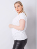 Biały t-shirt plus size z bawełny (RV-BZ-6327.67)