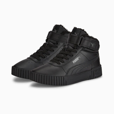 Buty zimowe Puma CARINA 2.0 MID WTR JR sneakersy wysokie z ocieplaną wyściółką czarne (387380-01)