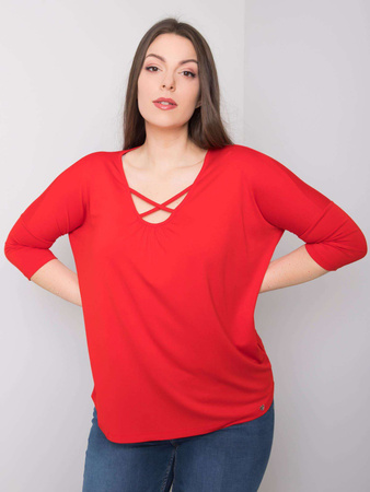 Czerwona wiskozowa bluzka plus size (RV-BZ-6329.43P)