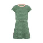 Suknia bawełniana dziecięca dla dziewczynki Trollkids Girls Noresund Dress leaf green/dahlia (398-336)