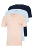 T-shirt męski HUGO T-Shirt RN Light/Pastel Pink 3-PAK wielokolorowe (50480088-680)