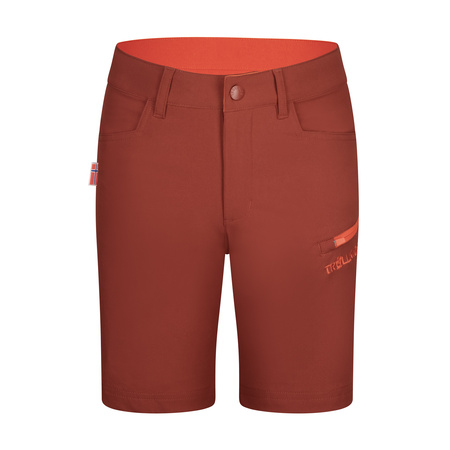 Szorty softshellowe dziecięce dla chłopca/dziewczynki Trollkids Kids Haugesund Shorts red brown/bright orange (330-817)