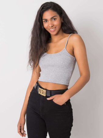 RUE PARIS Szary melanżowy crop top (RV-TP-6626.88)