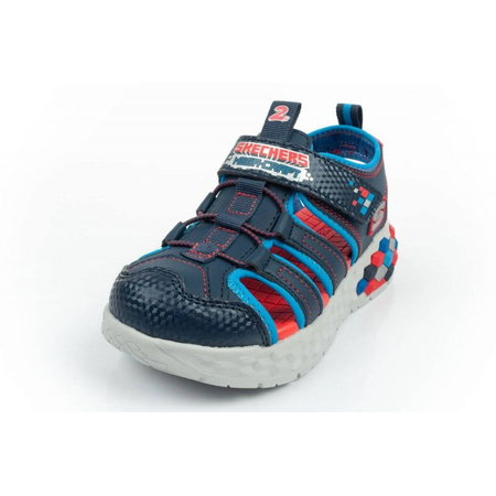 Wyprzedaż - Sandały sportowe dziecięce Skechers Jr na rzepy na lato granatowe (402213L/NVRD)