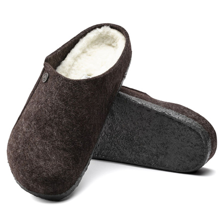 Klapki Birkenstock Zermatt Shearling FE Mocha wąska stopa (1016571)