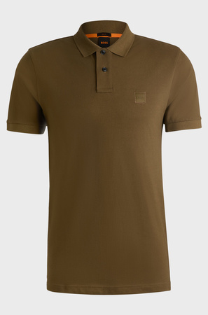 Wyprzedaż - Koszulka Polo męska BOSS Passenger VERDE slim fit brązowa (50507803-368)