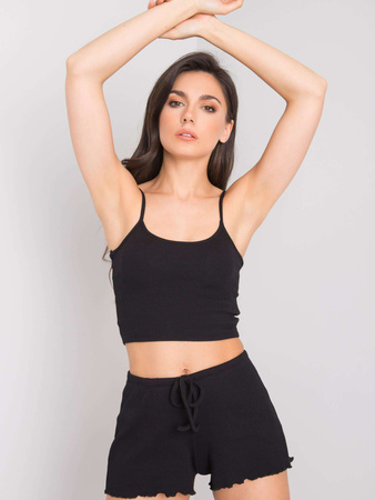 RUE PARIS Czarny crop top (RV-TP-6626.88)