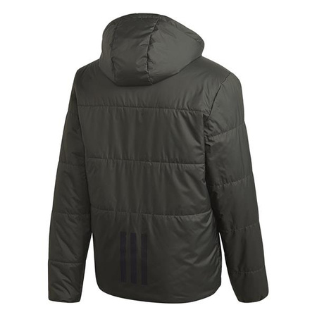 Kurtka zimowa męska adidas Performance BSC Hood INS J sportowa z kapturem zielona (FT2539)