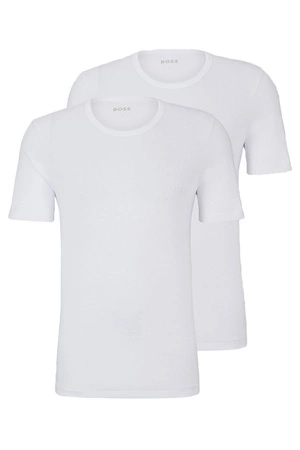 Wyprzedaż - Koszulka męska BOSS RN2P BIANCO 2-PAK biały (50475294-100)