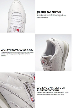 Buty sportowe męskie Reebok Classic Leather snekaersy niskie skórzane białe (GY3558)