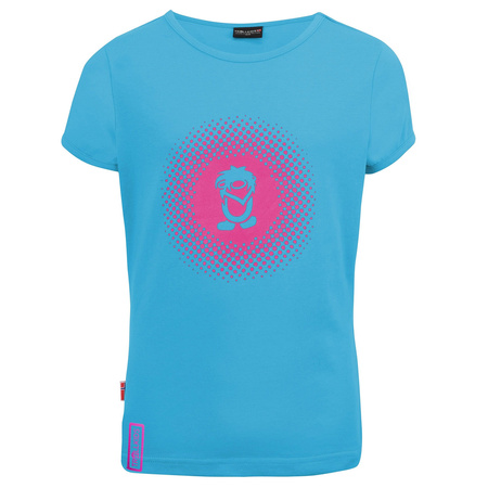 Koszulka szybkoschnąca z filtrem UPF30+ dziecięca dla dziewczynki Trollkids Girls Logo T light blue/pink (112-122)